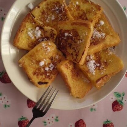 中はトロトロ外はカリカリですごく美味しかったです★!!
この材料でパン２枚分作れました悅